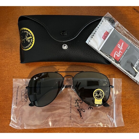 RB3026 Ray Ban  Sunglasses 62 14 135 - Black Frame G-15 Lens W/Case Cloth New - Picture 1 of 4